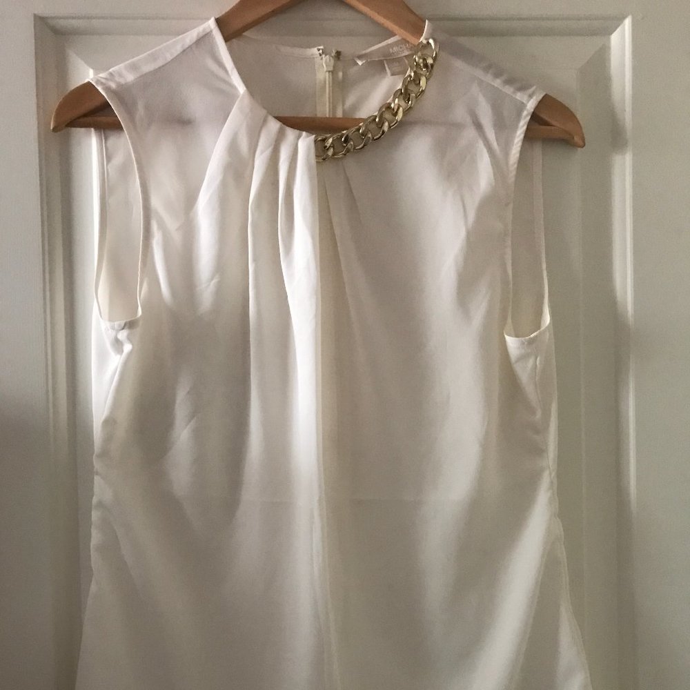 MICHAEL Michael Kors Top w/ Gold Chain Collar